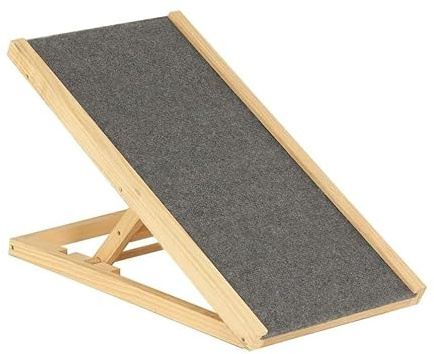 SUNNYNEST Dog Ramp Adjustable Heights 2 Settings, Solid Wooden Pet Ramp for Cars, Non-Slip Carpet, Multipurpose Pet Access Stair for Small Dogs, Senior Pets & Puppies, Travel-Friendly Dog Ladder
