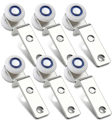 Ulluthu 6 Piezas Ruedas para Puertas Correderas de 20 mm | Rollos con Rodamientos de Metal, Silenciosas y Suaves | para Armarios, Cortinas, Colgar Cuadros, Fácil Instalación