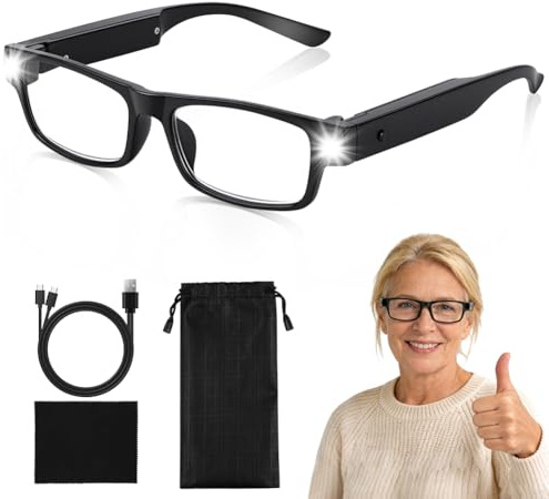 APXEL 150% Magnifying Glasses with Light, LED Magnifying Eyewear