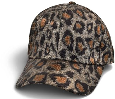 styleBREAKER Damen Baseball Cap mit Metallic Leo Muster | 6-Panel Kappe verstellbar | gebogener Schirm | Glanz Optik für Party & Festival, Schwarz-Kupfer