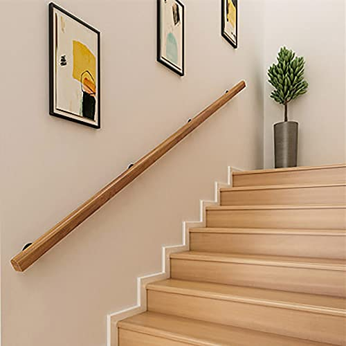 Gorssen Handlauf,Rutschfreier Haltegriff,Holz-Handlauf,Treppen Handlauf,Holz Treppe Handlauf,Handlauf für Treppen Innen Aussen,Geeignet für den Badezimmer, Treppen, Schlafzimmer Handlauf Set (330cm)