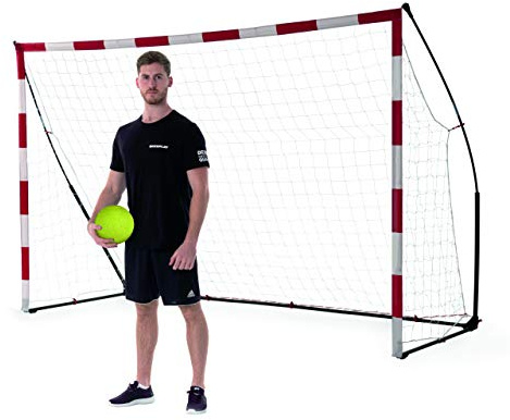 QUICKPLAY Tragbares Handballtor 300 x 200 cm – Leichtes Handball Ziel für Innen & Außen – Ultra Tragbar mit Gewichteter Basis – Offizielles Handballtor, Empfohlen vom Europäischen Handballverband