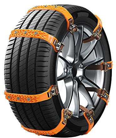 Catene da Neve Universali Facili da Montare con Chiodi Auto, Calze da Neve per Auto Non Catenabili, Catene da Neve Non Metalliche Easy Grip, Per Strade Fangose Ghiacciate Auto/SUV/Camper Gomme (8Pcs)