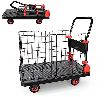Uholan Plattform Trucks Faltbarer Handwagen, Käfig, Traggewicht: 299,4 kg, tragbarer Plattformwagen, zusammenklappbarer Dolly