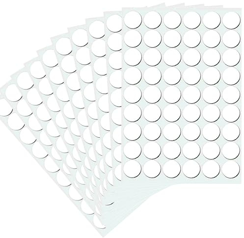 Self-Adhesive Screw Hole Stickers, 960pcs-0.59inch/15mm Self-Adhesive Screw Covers Caps Dust Proof Sticker for Wood Screw-White
