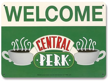 Logoshirt®️ Friends I Central Perk I Welcome I Cartel de Chapa - Placa de Metal - Retro I 21 x 15 cm