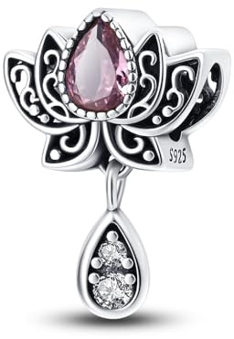 TINSLO Bead Charm Ciondolo Argento Sterling 925 con Cubic Zirconia Pendenti per Pandora Braccialetti, Compatibile con Braccialetti e Collane europei
