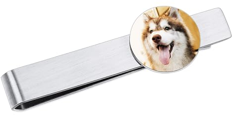 MeMeDIY Personalisiert Krawattenklammer mit Gravur Anfangsbuchstabe/Text/Foto Maßgeschneidert Edelstahl Krawattennadel Silber Krawattennadel Skinny Business Tie Clip für Männer Herren -A1