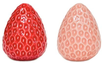 Qiuhome Strawberry Salt and Pepper Shakers Cute Ceramic Salt and Pepper Shakers Set