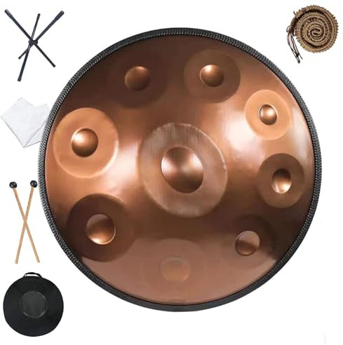 MXHACD Tamburo in Acciaio Handpan 432hz 9 Note 22 Pollici in Re Minore