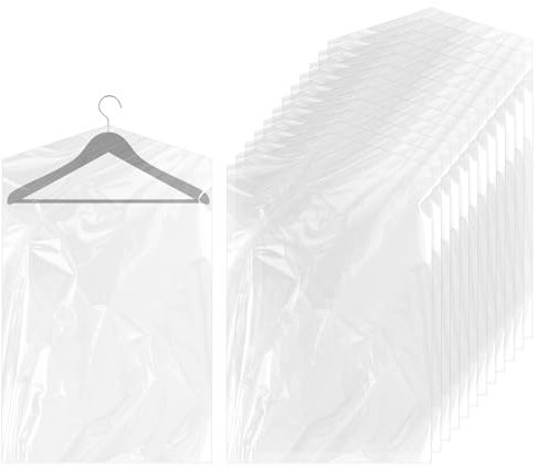 cobee Kleidersack Transparente, 12 Stück Kleidersack Klar Kleidung Staubdicht Kunststoff Hängen Kleidersäcke Wasserdicht Mottenschutz für Kleidung Aufbewahrungsanzüge Schutzschild (60x90CM)