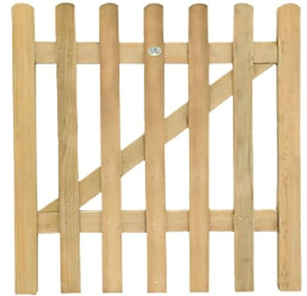 AAMEN 3FT Wooden Garden Gate, Round Top Picket Garden Gates, Garden Fence Gate, Decorative Garden Gate, Wooden Fence Panels Gate, Garden Gate 90cm Wide, Outdoor Gate (90cm x 90cm)