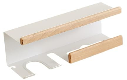 Sharplace Porta-asciugacapelli,Porta-phon,Mensola da Bagno,Organizzatore per Asciugacapelli,Rastrelliera Portaoggetti,Organizzatore per Strumenti per Capelli PE, Bianco