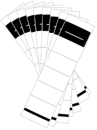 SGERUFZ 50 Pezzi Etichette Adesive per Dorso, Etichette per Raccoglitori, Adesivi Dorso Largo, Etichette per Organizzazione Documenti 3.6×19 cm (Bianco)