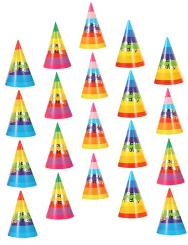 Mikikit 36 piezas Sombreros de Cumpleaños Coloridos Gorro Cono para Fiesta Infantil Decoración de Cumpleaños Accesorios Divertidos