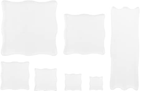Ujjdwiurgh 7 delar genomskinliga stämpelblock, akrylstämpelblock verktygssats med rutnät för scrapbooking hantverk, kort, schemaläggningsbok