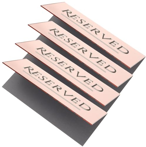 NUOBESTY Cartelli per Posti a Sedere in Acrilico 4 Pezzi 17Cm X 6.5Cm per Ristoranti e Celebrazioni Segnaletica per Tavoli Riservati