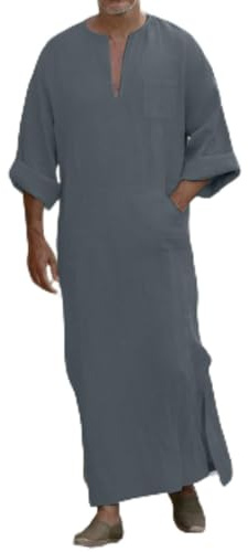 Camiseta Pijama Hombre Enterizo Ropa De Dormir Camison Manga Corta Suave Batines Camisón Largo Algodón Camisetas De Pijama Pijamas Transpirable Manga Larga Camisa De Noche Invierno