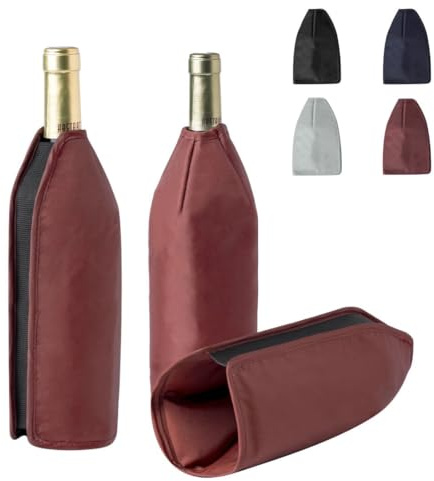 Pack 25 Enfriadores de Botellas de Vino | Enfriador de Vino para Restaurante y Hostelería | Adaptable con Banda Elástica | Uso Congelador