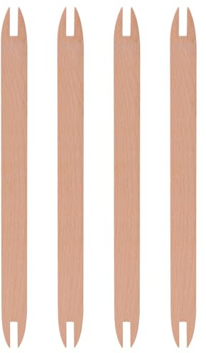 BESTonZON Navette de Tissage en Bois Grand Format 4 Pièces, Outil de Navette Artisanale pour Métier à Tisser, Kit DIY de Baguettes à Tricoter pour Couture et Tissage Manuel