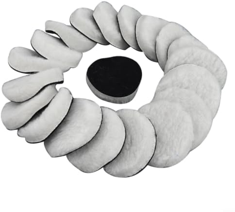 20 stycken 8 cm (3 tum) ullpolerskivor med, fin ull poleringsfäste för bil lack glasmöbler, 75 mm buffert pad set
