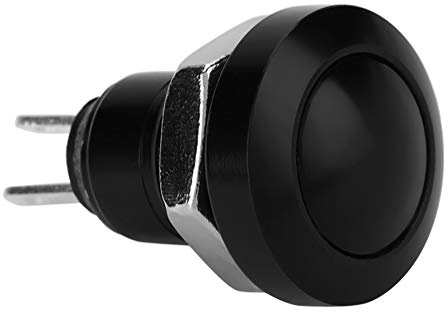 Pulsante Momentaneo dell'automobile, 1A 24V 8mm Mini Impermeabile auto Pulsante Momentaneo Interruttore di Alimentazione In lega di zinco-alluminio Interruttore a Pressione (Black)