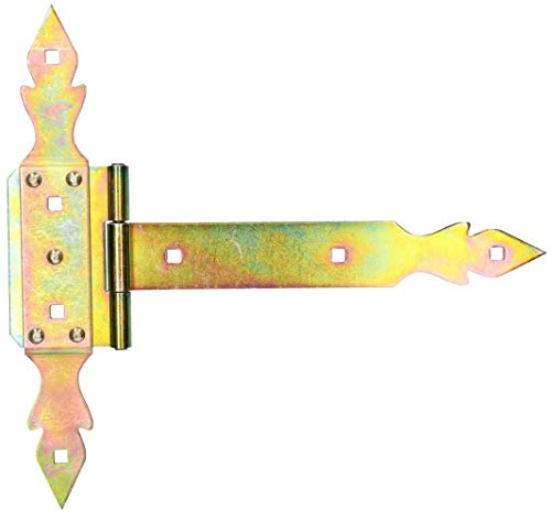 KOTARBAU® Cerniera a Croce 300 mm per Porta Cancello Zincata Dorata Hardware da Costruzione Decorativa