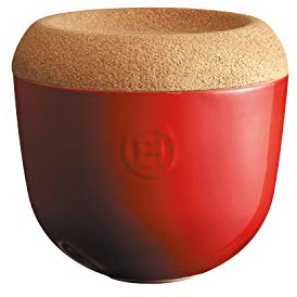 Emile Henry EH348763 Pot à ail, Céramique, Grand Cru, 14,6 x 14,6 x 13,4 cm