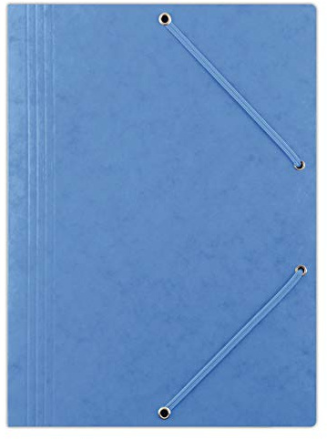 DONAU 8643080-10PL Premium - Carpeta A4 de cartón resistente con revestimiento de cera y 2 gomas elásticas (10 unidades), color azul