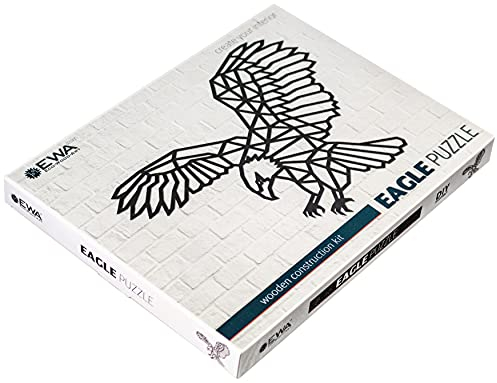 EWA Eco-Wood-Art Aigle Mural en Bois-Puzzle pour Adultes et Adolescents-Assemblage sans colle-287 pièces, Eagle, Noir