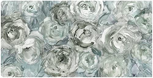 Fine Art Canvas Climbing Roses Silver Canvas Wall Decor by Artist Carol Robinson for Living Room, Bedroom, Bathroom, Kitchen, Office, Bar, Dining & Guest Room - Ready to Hang - 50 in x 26 in