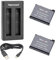 Newmowa Ersatz Akku (2er Pack) und Tragbar USB Dual Ladegerät Kit für Insta 360 ONE X3