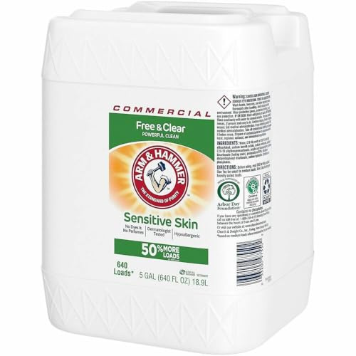 Arm & Hammer HE Compatible Liquid Detergent, Unscented, 5 gal Jug