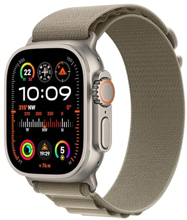 Apple Orologio Ultra 2 GPS + Cellular, 49 mm Titangehäuse, Alpine Loop Oliv - Medium