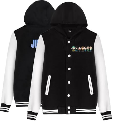 Dolpind Felpa con cappuccio da donna con cappuccio Varsity Baseball Jacket Felpa unisex casual pullover Fan Merchandise Merch, Nero 05, Large