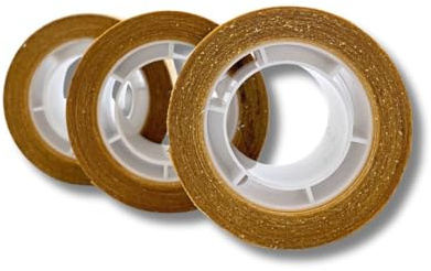 ACIT Nastro Biadesivo per parrucche, 3 rotoli, telato bianco con alto spessore 8469, rotolino in tela per impianti tricologici, alta adesività e resistenza (19 mm)