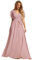 Ever-Pretty Robe pour Mariage Invité Longue Femme Col V Mousseline A Line Manches Courtes Plissé Chic Rose Poussiéreuse 40