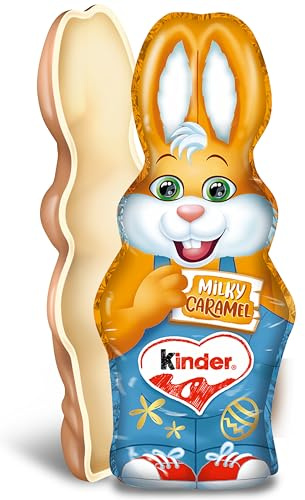 kinder Osterhase Milky Caramel 110g – Osterhase aus Schokolade – Hohlfigur aus Vollmilchschokolade mit Milchcreme – Schokohase für Osterfest & Osternest
