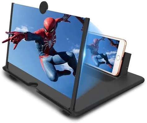Yongheng 18 Pulgadas Lupa para móvil, Lupa de Pantalla de teléfono Anti 3D, Soporte Plegable portátil, Adecuado para Videos y Juegos, Compatible con Todos los teléfonos Inteligentes