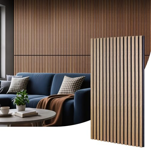 Holzpaneele für die Wand 4 Stück 120 x 60 cm,3D Akustikpaneele Holzlatten Holzoptik Paneele für die Wand,Holz Wandpaneele für die Wanddekoration (Schwarz Walnuss)