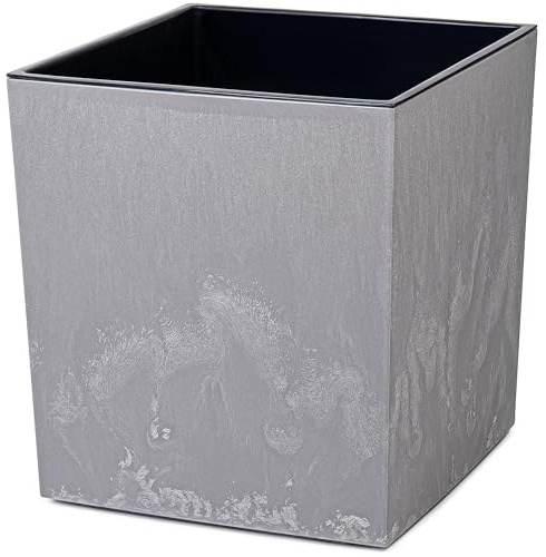 KONZEPT Blumenkübel mit Einsatz, XL 40x40x40 cm – UV-beständig & wetterfest, aus 100 % recyceltem Kunststoff – Pflanzkübel in grau Beton-Optik für Garten, Balkon & Terrasse