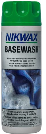 Nikwax BaseWash, 300 ml, Cleaner & Deodorizer for Base Layers and Activewear, Liquid Laundry Detergent
