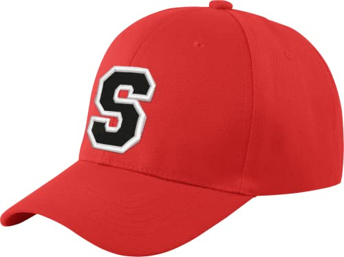 morefaz Ny basebollkeps röd keps pojke flicka barnhatt unisex A-Z alfabet (S)