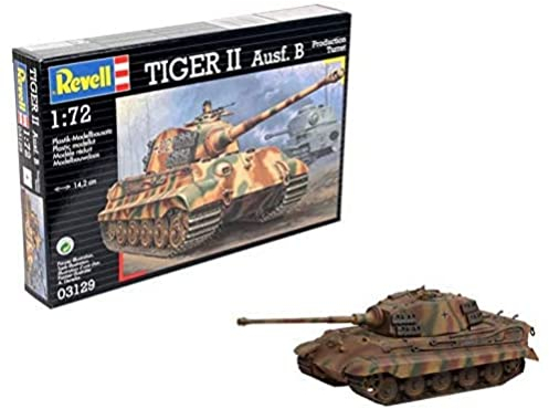 Revell Modellbausatz Panzer 1:72 - Tiger II Ausf. B im Maßstab 1:72, Level 4, originalgetreue Nachbildung mit vielen Details, 03129