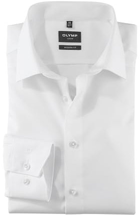 OLYMP Slim Hemd Langarm m Long Kent Kragen [Textilien], 40, Farbe: 01 Weiß