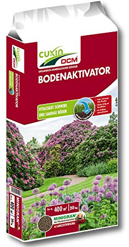 DCM Bodenaktivator - Bodenverbesserer - Mit MINIGRAN® TECHNOLOGY - Vertikutieren - organischer NPK-Dünger - 20 kg für 400 m²
