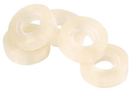 Q-Connect KF17488 transparent självhäftande filmtejp/12 rullar/12 mm x 30 m/för skola, hem och kontor