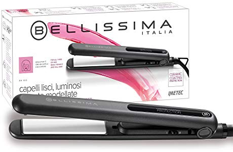 Bellissima Imetec B9 100 Piastra per Capelli, Piastra extralunghe, Riscaldamento Rapido, Multivoltaggio Automatico, Temperatura 210°, cavo giravole