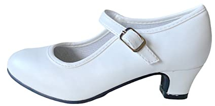 La Senorita Chaussures Flamenco Espagnol - Blanc, Blanc, 32 EU