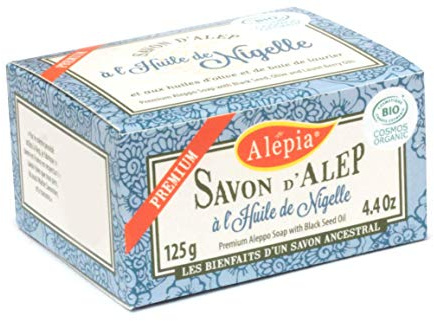 Alepia Savon d'Alep Premium à l'Huile de Nigelle Bio, 125 g